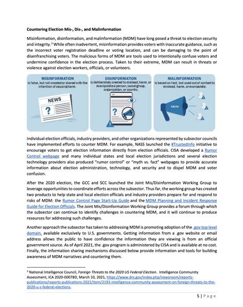 Cisas 2022 Interim Election Security Plan Says Mdm Is A Persistent