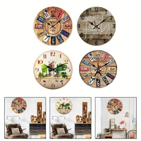 HORLOGE MURALE DE Ferme Avec Design Vintage En Bois 12 Pouces