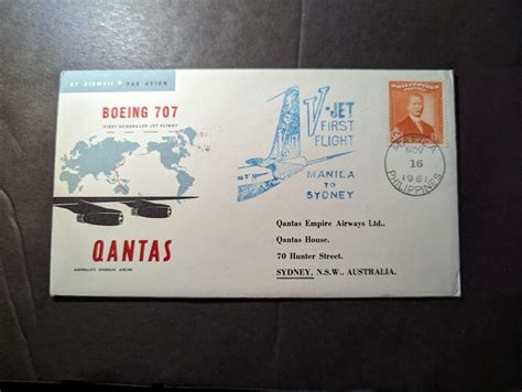 1961 Philippines Airmail First Flight Cover FFC Manila PI To Sydney