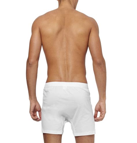 Sunspel Cotton Boxer Briefs In White For Men Lyst