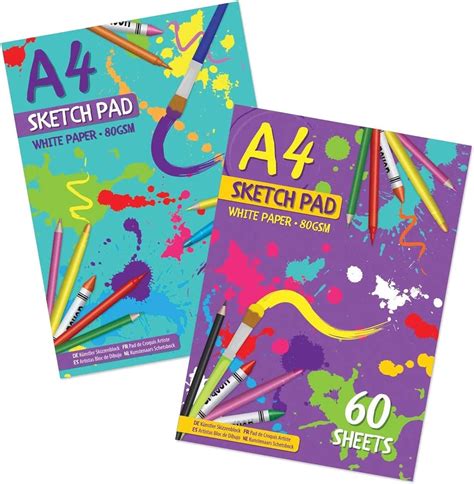 G4gadget A4 Sketchbook For Kids With 80 White Premium Pages 2 Pack