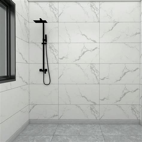 X Cm Carrara White Marble Looking Porcelain Floor Wall Tile Ceramic