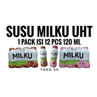 Jual Milku Susu Uht Pack Dus Isi Botol Ml Shopee Indonesia