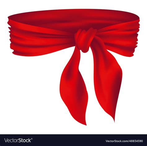 Red realistic bandana on neck youth fashion Vector Image