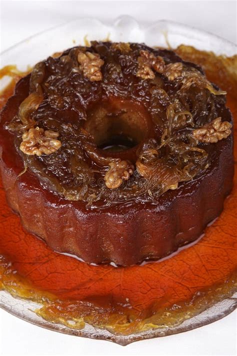 Pudín De La Calabaza Con Las Tuercas Foto de archivo Imagen de cocina