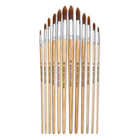 Blick Essentials Value Brush Set Round Brushes Brown Nylon Set Of