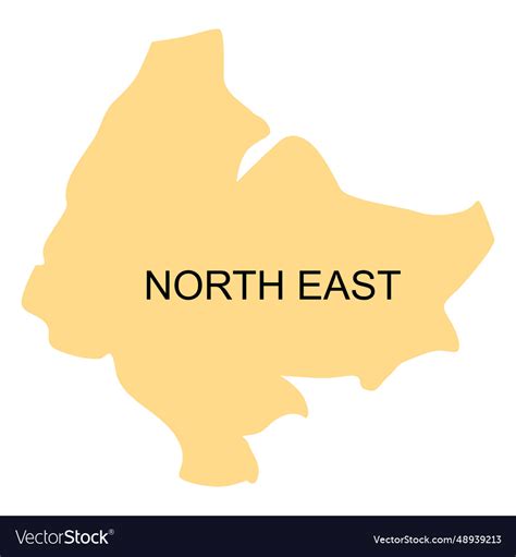 North east district map Royalty Free Vector Image