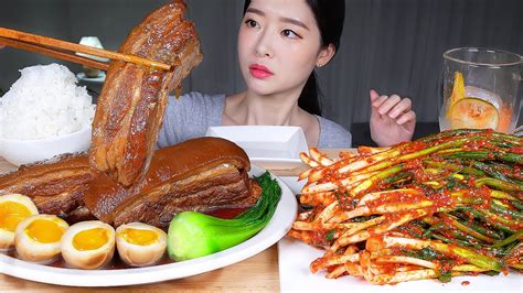 Jmt 통돼지고기조림★ 집 파김치 And 흰쌀밥 먹방 Asmr Mukbang Whole Braised Pork Belly