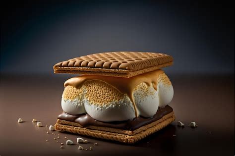 Premium Ai Image A S Mores Ice Cream Sandwich Is Shown With S Mores