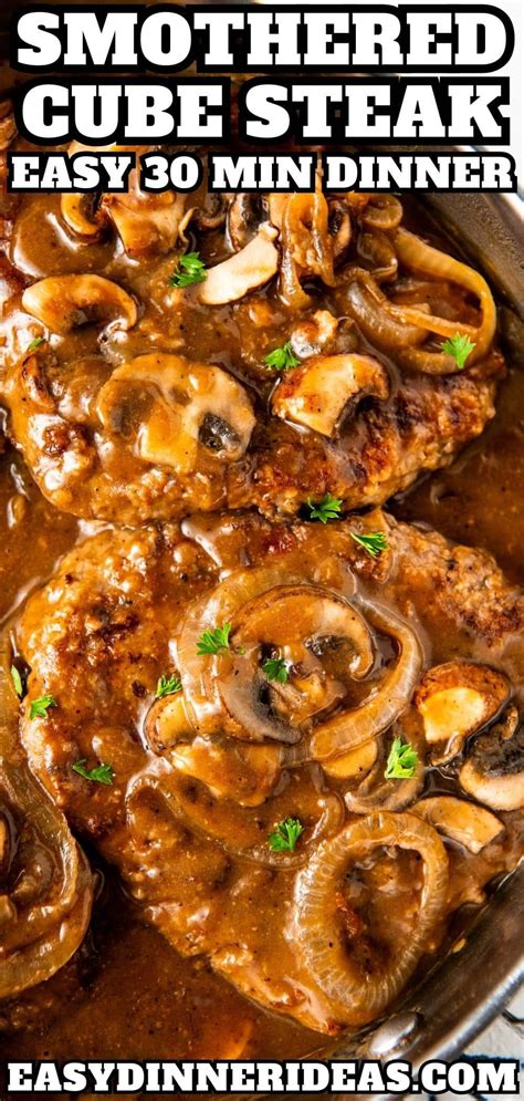 Smothered in a rich brown gravy with mushrooms and onions, this ...