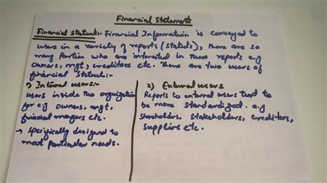 Lecture Financial Statemts Income Statement Youtube