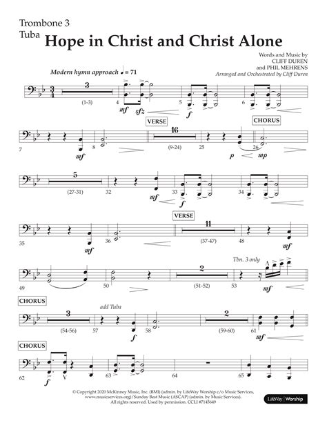 Hope In Christ And Christ Alone Choral Anthem SATB Trombone Tuba