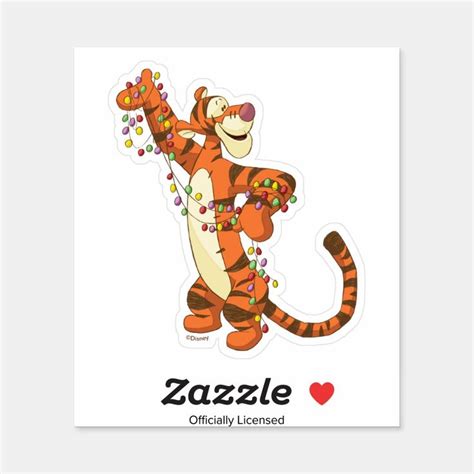 Winnie The Pooh Tigger Christmas Lights Sticker Zazzle Tigger And