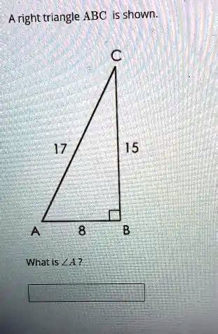 SOLVED Aright Triangle ABC Is Shown What Is A