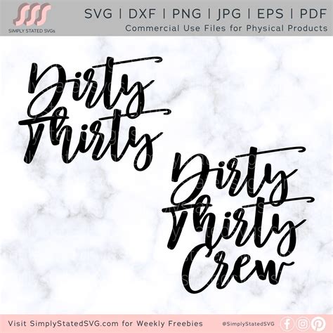 Dirty Thirty Svg Dirty Thirty Crew Svg 30th Birthday Svg Birthday Girl