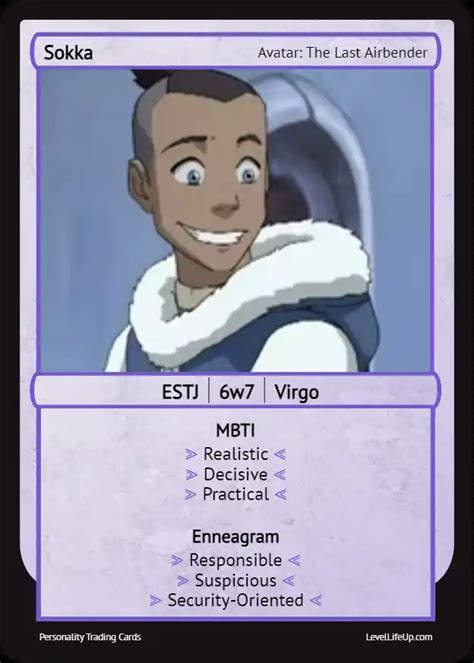 Sokka Enneagram Mbti Personality Type Level Life Up