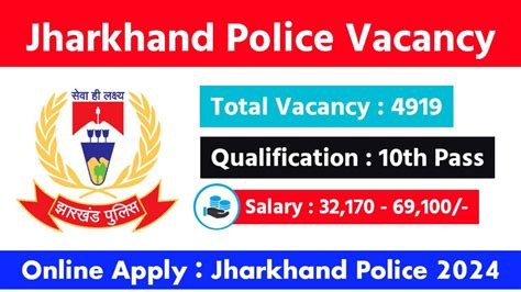 Jharkhand Police Vacancy Notification Out For Constables