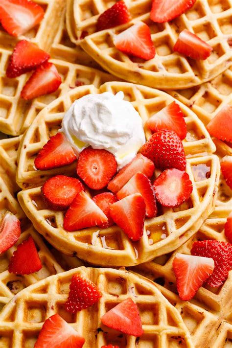 Fluffy Strawberry Waffles Recipe All Things Mamma