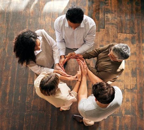 Teamwork Circle And Synergy Of People Hands For Collaboration