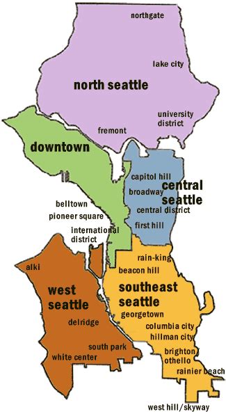 Map Of Seattle Neighborhoods Seattle Neighborhoods Seattle University City North