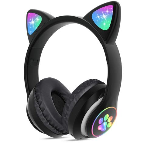 Tcjj Kids Wireless Headphones Cat Ear Led Light Up