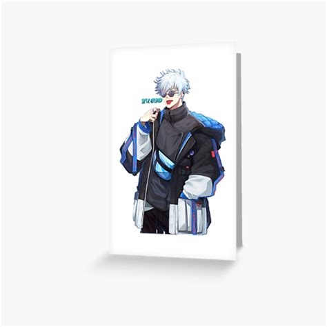 Satoru Gojo Satwith His Famous Move Jujutsu Kaisen Greeting Card For