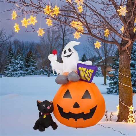 The Holiday Aisle Ft Halloween Inflatables Ghost Sitting On The