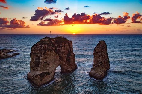 Papier peint Raouche Rochers, Beyrouth, Liban, Mer, Sunset HD: Lavage ...