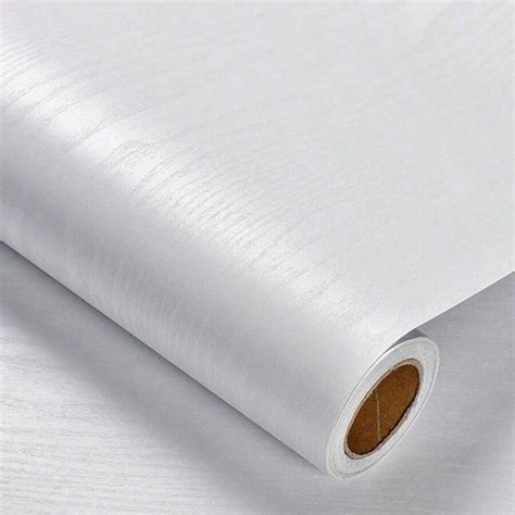 Papel Tapiz Autoadhesivo De Grano De Madera Blanco Vinilo Grueso