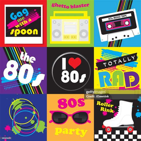 Eighties Party Themed Icon Set High Res Vector Graphic Getty Images