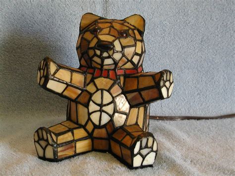 Accent Lamp Stained Glass Teddy Bear Etsy