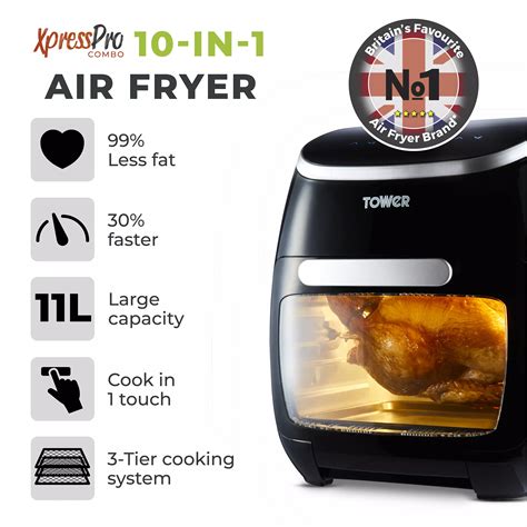 Xpress Pro Combo 2000w 11 Litre 10 In 1 Digital Air Fryer Oven With Rotisserie Air Fryers