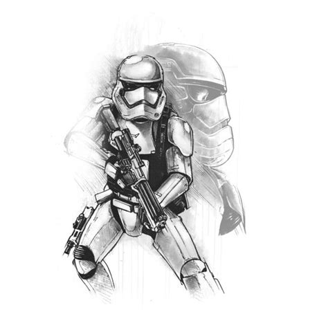 First Order Stormtrooper Sketch Men S Perfect Tee By Starwars Design