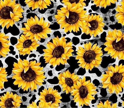 Cow Print Sunflowers Tumbler Wrap Etsy