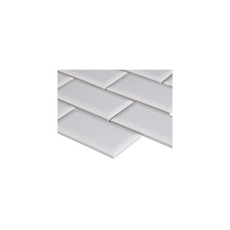 Buy 2 In X 4 In White Glossy Finish Beveled Porcelain Subway Tile