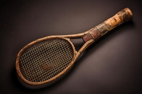 Premium AI Image An Antique Wooden Tennis Racket Evoking The History