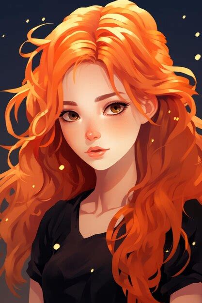 Premium Photo An Illustration Of A Girl With Long Red Hair