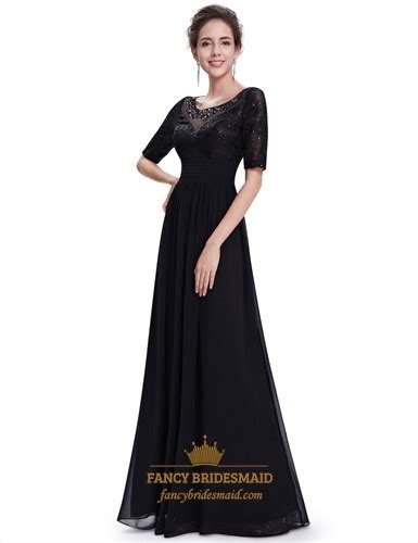 Illusion Neckline Cap Sleeve Chiffon Long Prom Dress With Keyhole Back