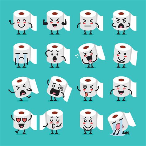 Tissue paper emoji set 18918299 Vector Art at Vecteezy