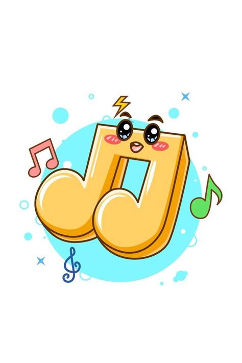 Cute And Funny Music Notes Cartoon Illustration 3226738 Vector Art At