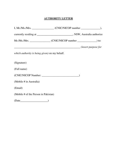 Free Printable Authorization Letter Templates Word Pdf Claim