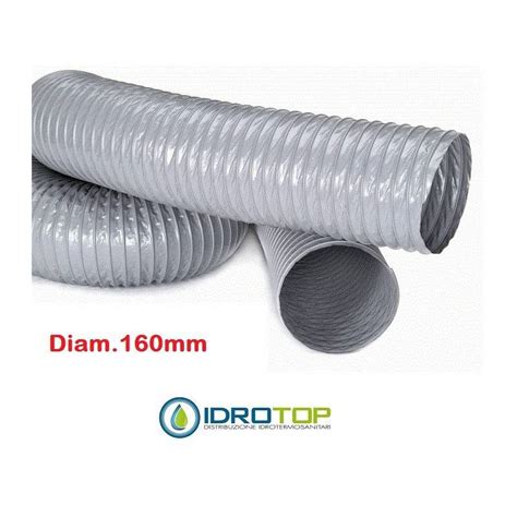 Tubo Flessibile Diam 160 PVC Estensibile A 10 Mt Aria Calda E Fredda