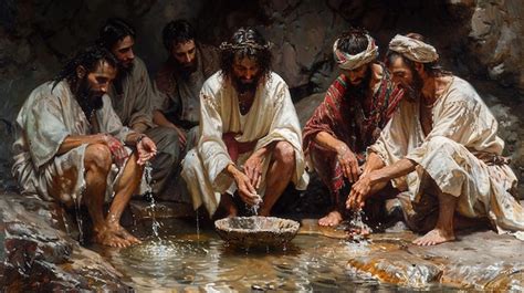 Premium Photo | Jesus Washing The Feet Of His Disciples Background