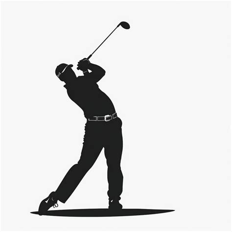 Silhouette Image Of A Golfer Hitting A Ball Premium Ai Generated Image