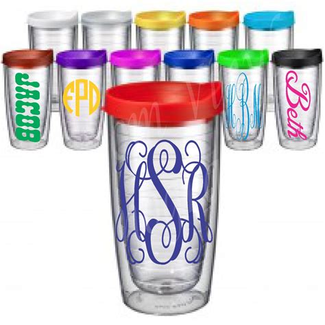 Monogrammed 16 Oz Double Wall Insulated Clear Acrylic Tumbler