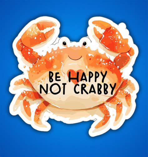 Crab Stickers Sea Creatures Stickers Funny Crab Indoor Stickers Crab