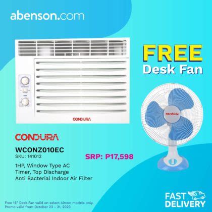 Abenson Aircon Awesome Deals w/ FREE Desk Fan | Manila On Sale