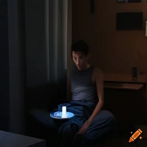 Photorealistic Depiction Of A Lonely Man In A Dark Apartment On Craiyon