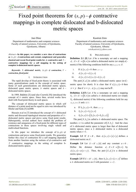 Pdf Fixed Point Theorems For S P Contractive Mappings In