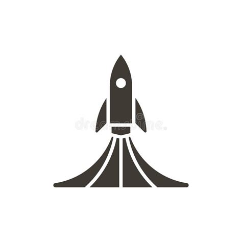 Rocket Launch Icon Vector Design Spaceship Lifting Off With Smoke